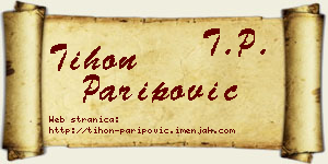 Tihon Paripović vizit kartica